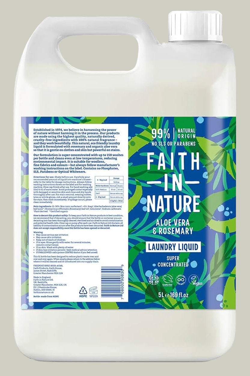 Super Concentrated Laundry Liquid – Aloe Vera & Rosemary, 5 Litre