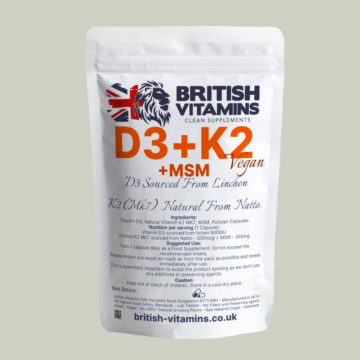 Vitamin D3 + K2 (MK-7) with MSM