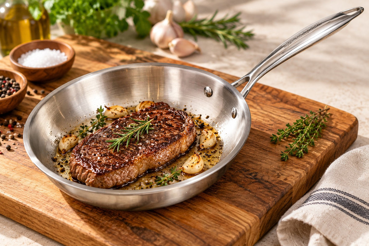 Elite Tri-Ply Stainless Steel Frying Pan