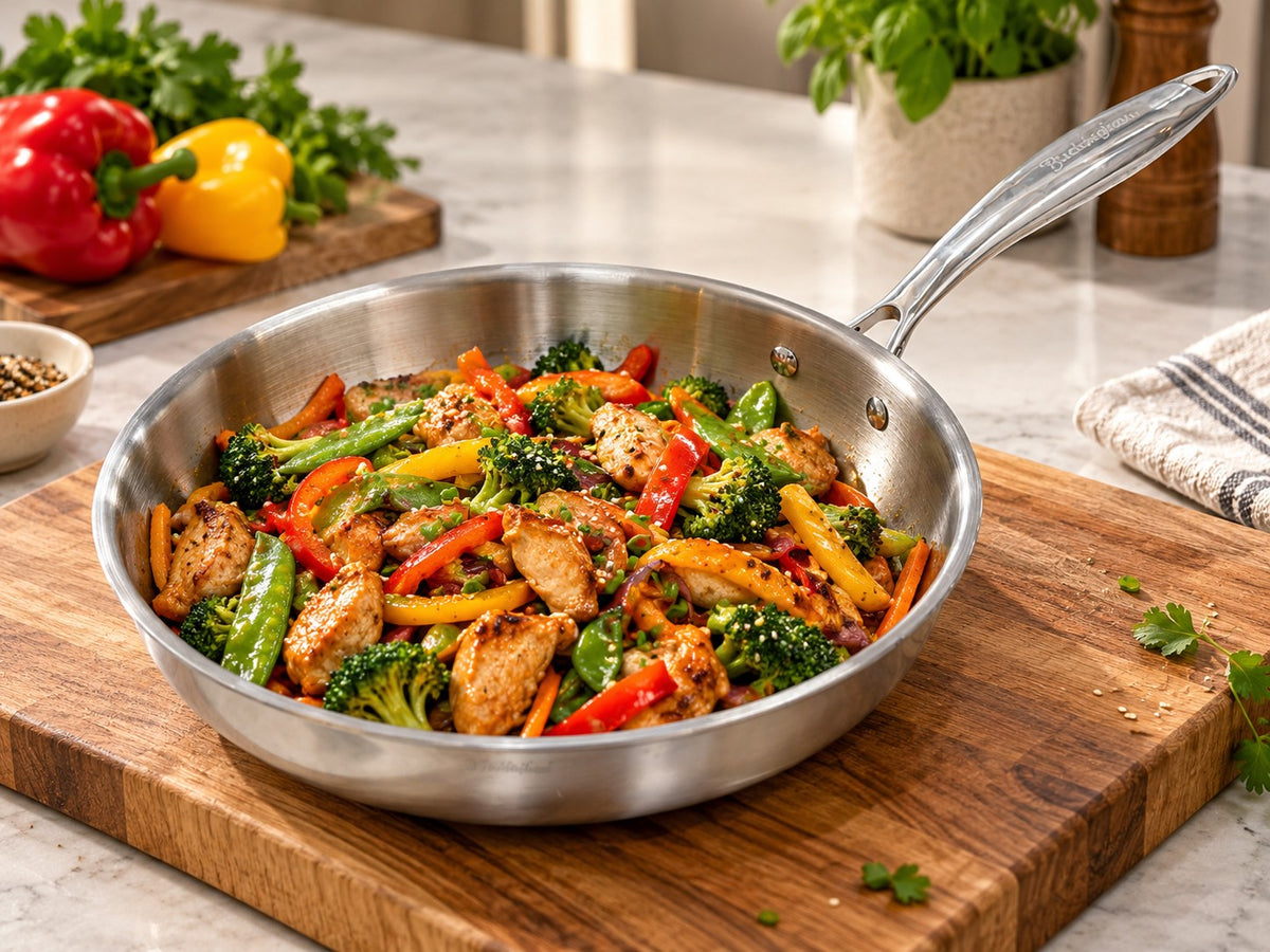 Elite Tri-Ply Stainless Steel Frying Pan
