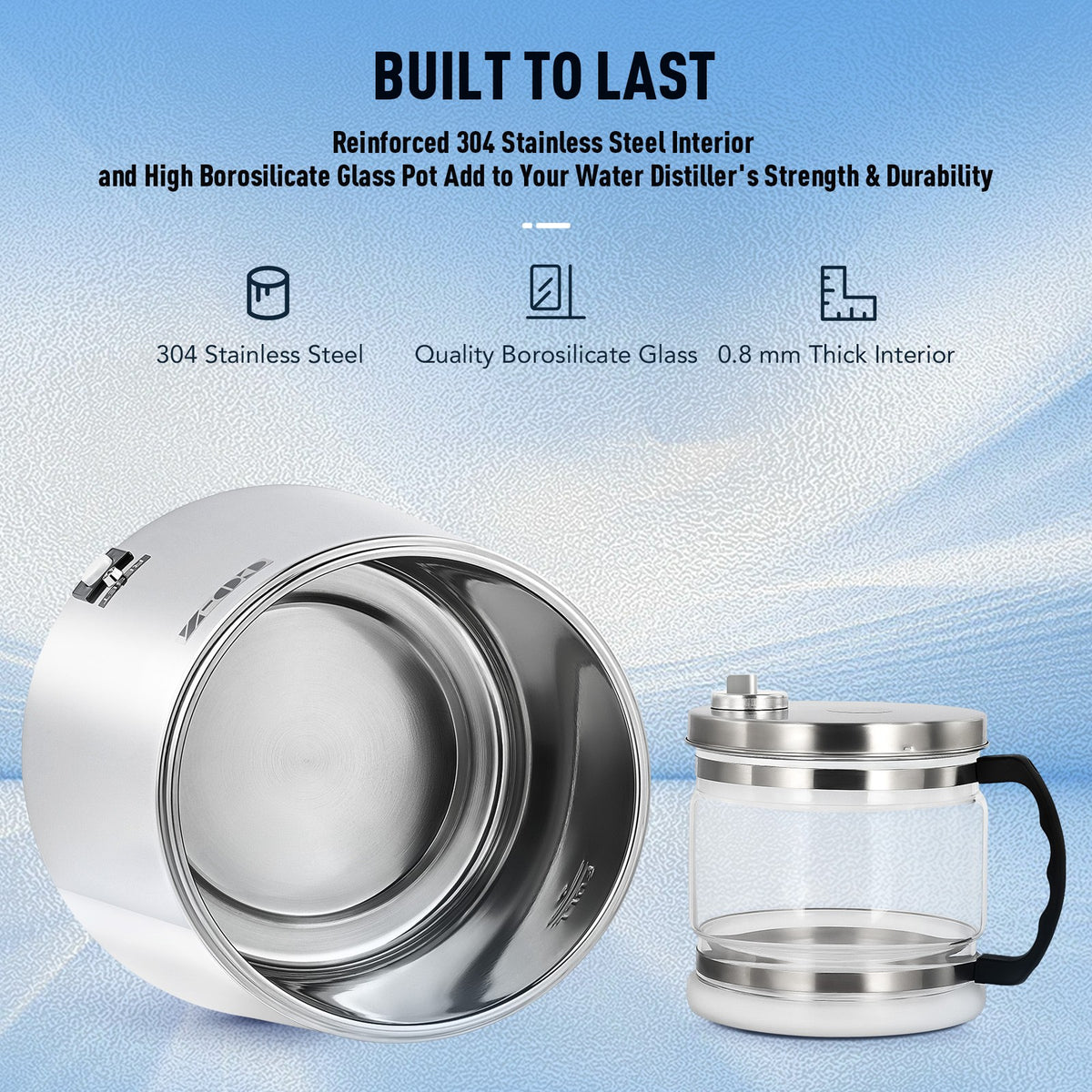 CO-Z 4L Stainless Steel Water Distiller Pure Water Filter Purifier Medical Labs