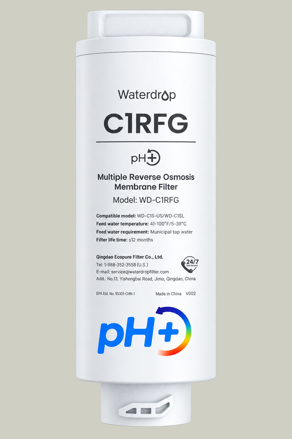 Waterdrop C1RFG Filter, Replacement for C1SL RO System, 12-Month Lifetime