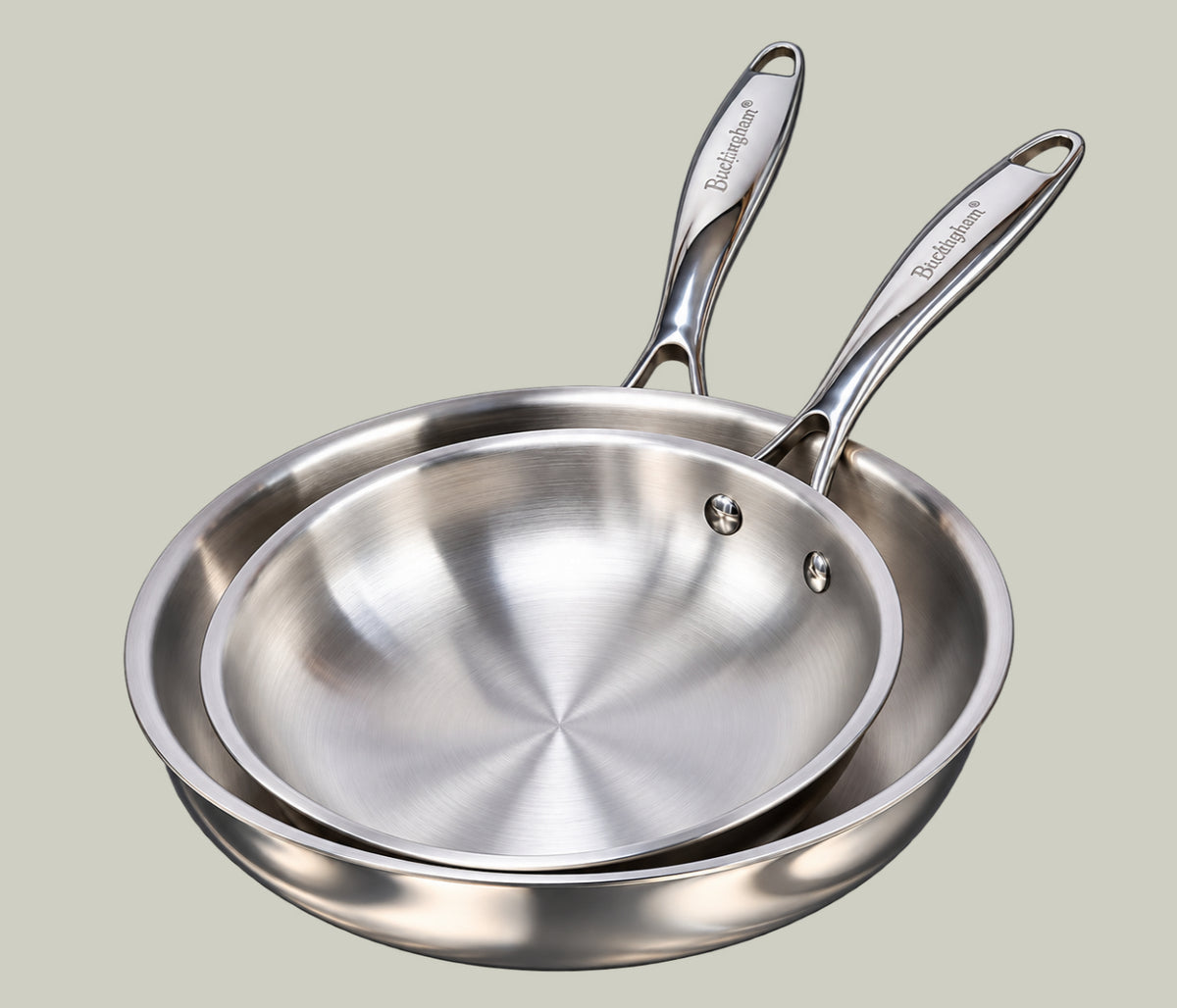 Elite Tri-Ply Stainless Steel Frying Pan Set