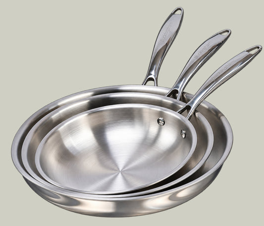 Elite Tri-Ply Stainless Steel Frying Pan Set