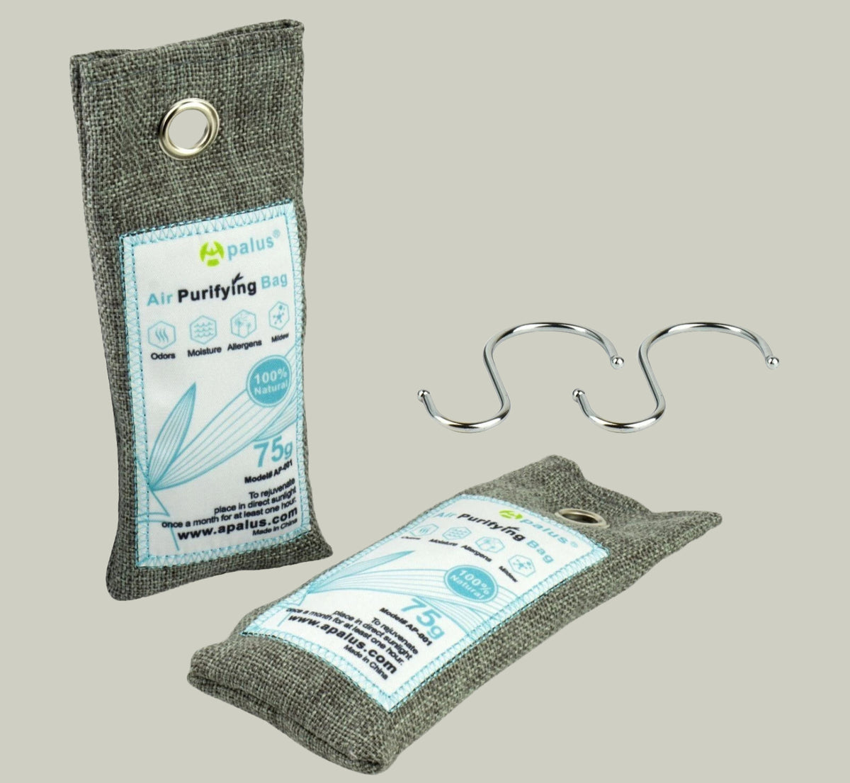 Activated Bamboo Charcoal Air Purifying Bags – 2 × 75g