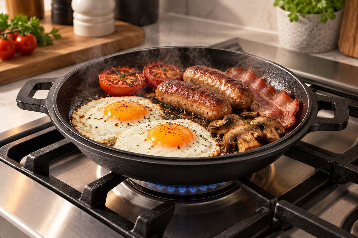 4.5L Pre-Seasoned Cast Iron Double Dutch Oven – 2-in-1