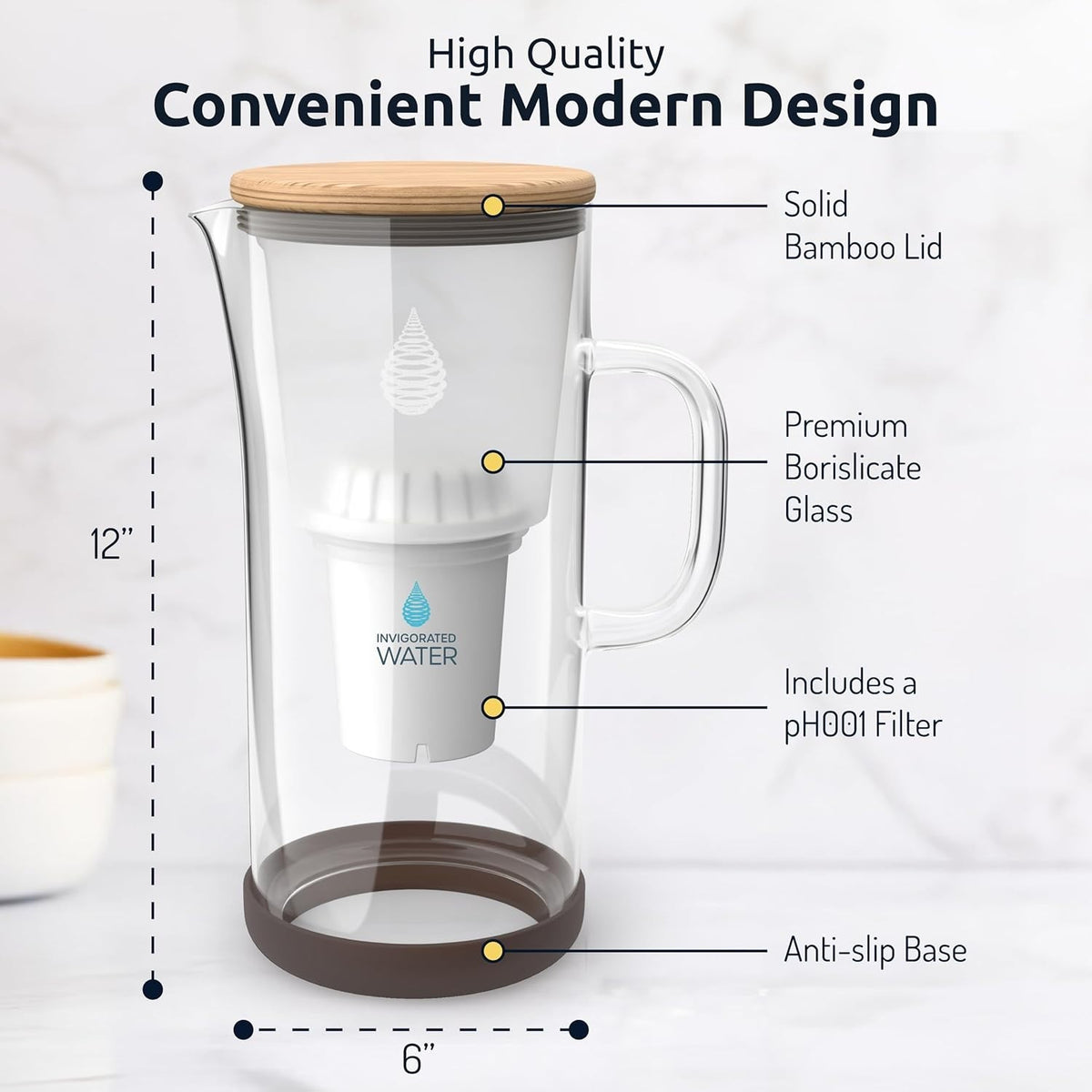 Elegant 3.5L Water Filter Jug with Multi-Stage Filtration for Purity & Taste