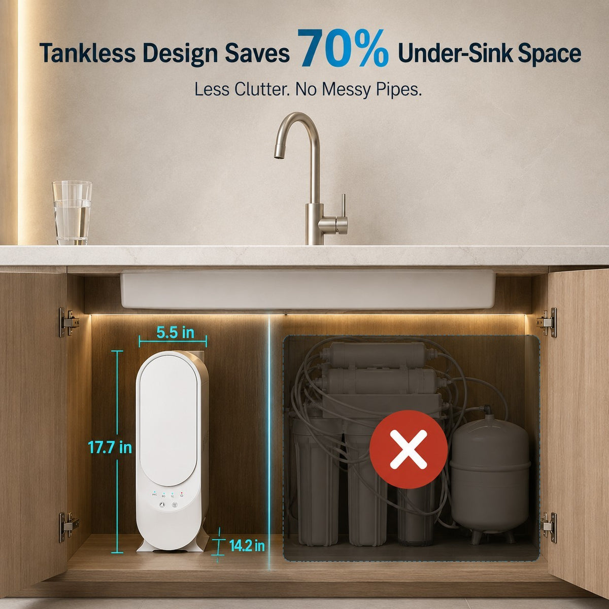 Tankless Reverse Osmosis Water Filter System with Remineralisati