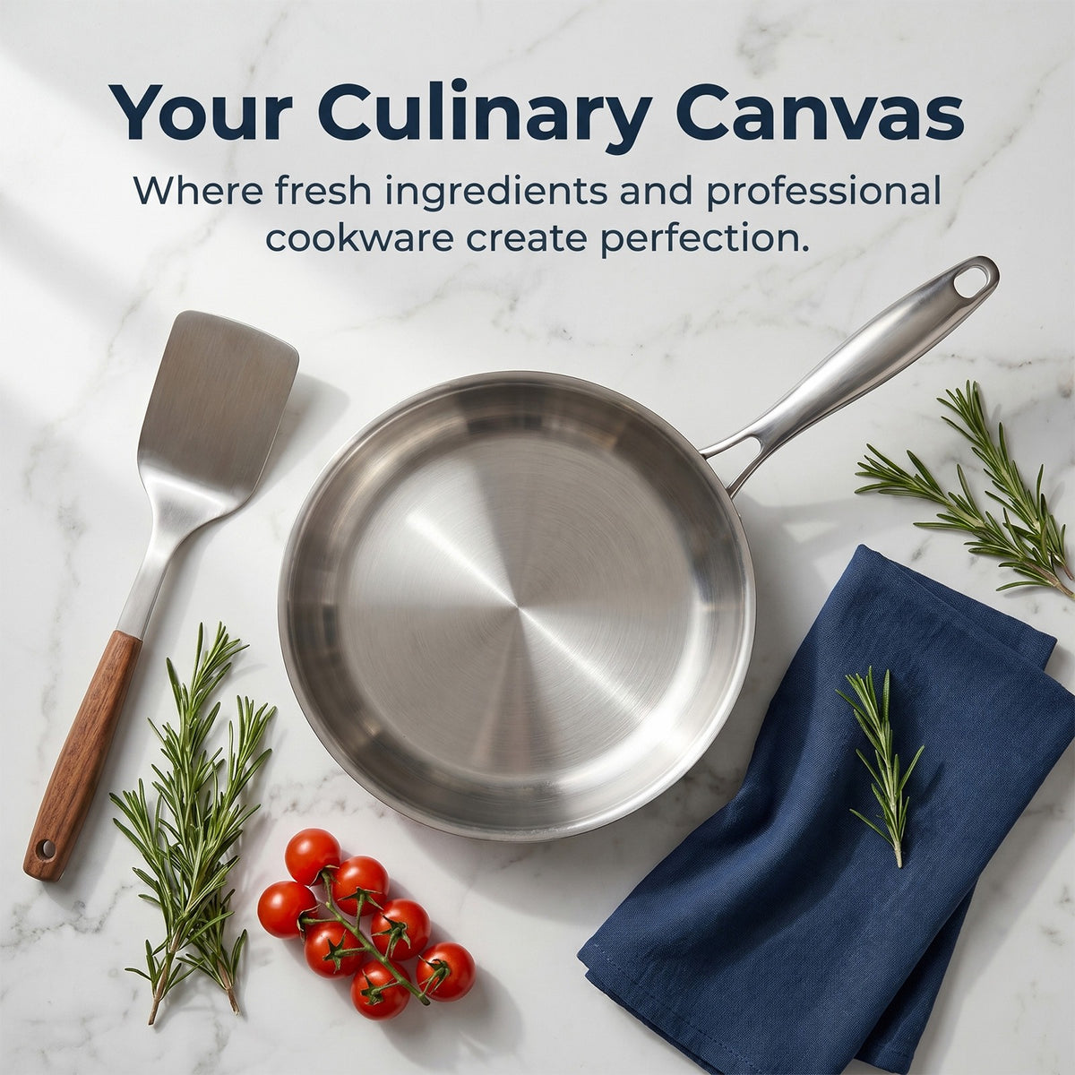 21.5Cm Stainless Steel Frying Pan – Tri-Ply Clad Non-Stick Small Frying Pan